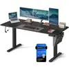 SONGMICS Bureau électrique assis-debout 70 x 160 x (72-120) cm noir d'encre