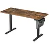 SONGMICS Bureau électrique assis-debout 60 x 140 x (72-120) cm marron et noir