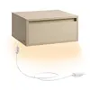VASAGLE Tables de Chevet Suspendues, Beige Naturel / 1