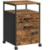 VASAGLE Caisson de bureau avec 2 tiroirs, Marron