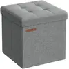 SONGMICS Banc de rangement pliable 30 cm, Gris Clair / 30P x 30L x 30H cm