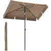 SONGMICS Parasol avec sac de transport, Marron Noisette / 2 x 1,25 m