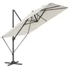 SONGMICS Parasol de jardin 270 x 270 cm déporté, Blanc Crème