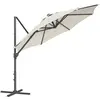 SONGMICS Parasol de jardin 300 cm inclinable, Blanc Crème