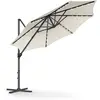 SONGMICS Parasol de jardin 300 cm avec 28 LED solaires, Blanc Crème