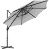 SONGMICS Parasol de jardin 300 cm avec 28 LED solaires, Gris Tourterelle
