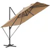SONGMICS Parasol de jardin 270 x 270 cm déporté, Marron Camel
