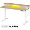 VASAGLE Bureau électrique réglable, Couleur Chêne Naturel / 60 x 140 x (72-120) cm
