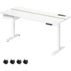 VASAGLE Bureau réglable en hauteur, Blanc / 70P x 160L cm