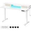 VASAGLE Bureau électrique réglable, Blanc Nuage / 60 x 140 x (72-120) cm