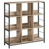 VASAGLE Meuble de rangement 3 niveaux 9 cubes marron camel et noir d'encre