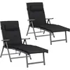 SONGMICS Chaise longue avec matelas, Noir