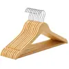 SONGMICS Cintres bois antidérapant crochet pivotant, Boisée + Argent / 10