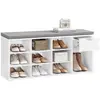 VASAGLE Banc à chaussures blanc