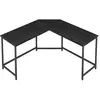 VASAGLE Bureau d’angle grège et noir, Noir Boisé + Noir D'encre