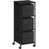 VASAGLE Caisson bureau mobile 3 tiroirs marron rustique noir, noir ébène et noir d'encre