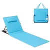 SONGMICS Chaise longue portable avec bandoulières pour camping, Bleu Ciel / 1