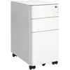 SONGMICS Caisson de bureau mobile 3 tiroirs, Blanc
