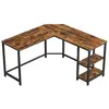 VASAGLE Bureau informatique en forme de L, Marron Rustique