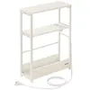 VASAGLE Table d’appoint fine avec multiprise 3 niveaux, Beige