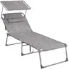 SONGMICS Bain de soleil pliable, Grège