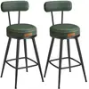 VASAGLE EKHO Collection - Tabourets de bar design en PU (Lot de 2&4), Vert Forêt / 54P x 54L x 91H cm / 2