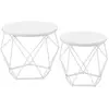 VASAGLE Table basse ronde plateau amovible, Blanc