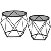 VASAGLE 2 Tables basses rondes plateau amovible, Gris Ardoise + Noir D'encre