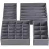 SONGMICS 4 Boîtes de rangement pliable, Gris