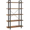 VASAGLE Étagère 5 niveaux industriel, Marron Rustique + Noir / 33,5 x 105 x 177,5 cm