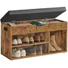VASAGLE Banc de rangement rembourré, Marron Rustique