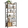 VASAGLE Étagère 6 niveaux industriel, Marron Rustique + Noir / 6 Niveaux (80L x 186H cm)
