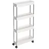 SONGMICS Chariot de rangement 4 niveaux, Blanc / 12,5P cm