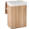 SONGMICS Panier à linge en bambou pliable, Naturelle