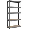 SONGMICS Étagère Charge Lourde à 5 Niveaux, Montage sans Vis, Capacité 650 kg, 30 x 75 x 150 cm, Gris et Naturel
