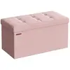 SONGMICS Banc de Rangement Pliable, Rose Bonbon / 38 x 76 x 38 cm