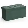 SONGMICS Banc de Rangement Pliable, Vert Rétro / 38 x 76 x 38 cm
