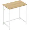 VASAGLE Bureau style industriel montage facile, Chêne Naturel + Blanc Perle