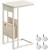 VASAGLE Table d’Appoint en Forme de C, Blanc Crème