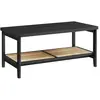 VASAGLE Table basse à 2 niveaux style boho beige chêne, Noir Cendré