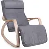 SONGMICS Fauteuil à bascule moderne imitation lin gris
