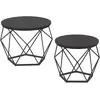 VASAGLE Table basse ronde, Noir / 60Diamètre x 45H cm