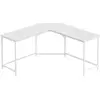 VASAGLE Bureau d’angle grège et noir, Blanc Érable