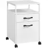 VASAGLE Caisson de bureau avec 2 tiroirs, Blanc Nuage