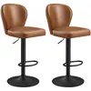 VASAGLE Collection EKHO - tabourets de bar pivotant à 360° avec dossier (Lot de 2&4), Marron caramel / 2