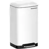 SONGMICS Poubelle 30L avec pédale en acier, Blanc