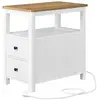 VASAGLE Table d’Appoint avec Multiprise