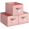 SONGMICS Boîtes de rangement pliables lot de 3 tissu, Jelly Pink / 40 x 30 x 24 cm