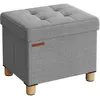 SONGMICS Pouf repose-pieds pliable, Gris Tourterelle / 32P x 40L x 33,5H cm