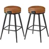 VASAGLE EKHO Collection - Tabouret de Bar Pivotant à 360°, Marron Cara...